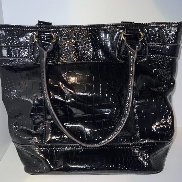 Anne Klein Black Embossed Shoulder Bag - Picture 7 of 9